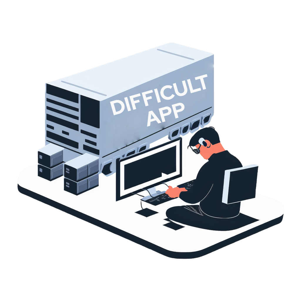 Employee is working on difficult app